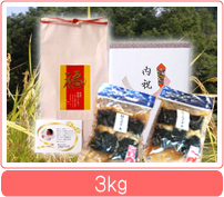 結婚内祝い米【天蓋米】 3kg 昆布巻き2種セット